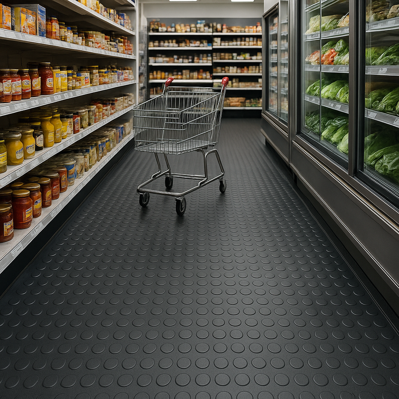Heavy-Duty Flexible PVC Industrial Floor Matting R11 Slip Rated Chemical & Flame Resistant - Per Metre