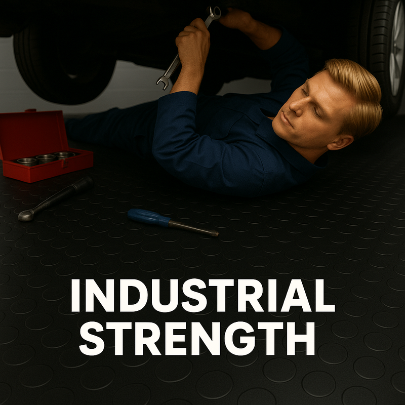 Heavy-Duty Flexible PVC Industrial Floor Matting R11 Slip Rated Chemical & Flame Resistant - Per Metre