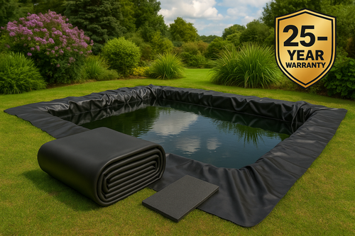Heavy Duty LDPE Pond Liner 0.35mm, 25 Year Guarantee, Extra Thick & Durable for Ponds and Water Features, UV & Puncture Resistant, Easy to Install