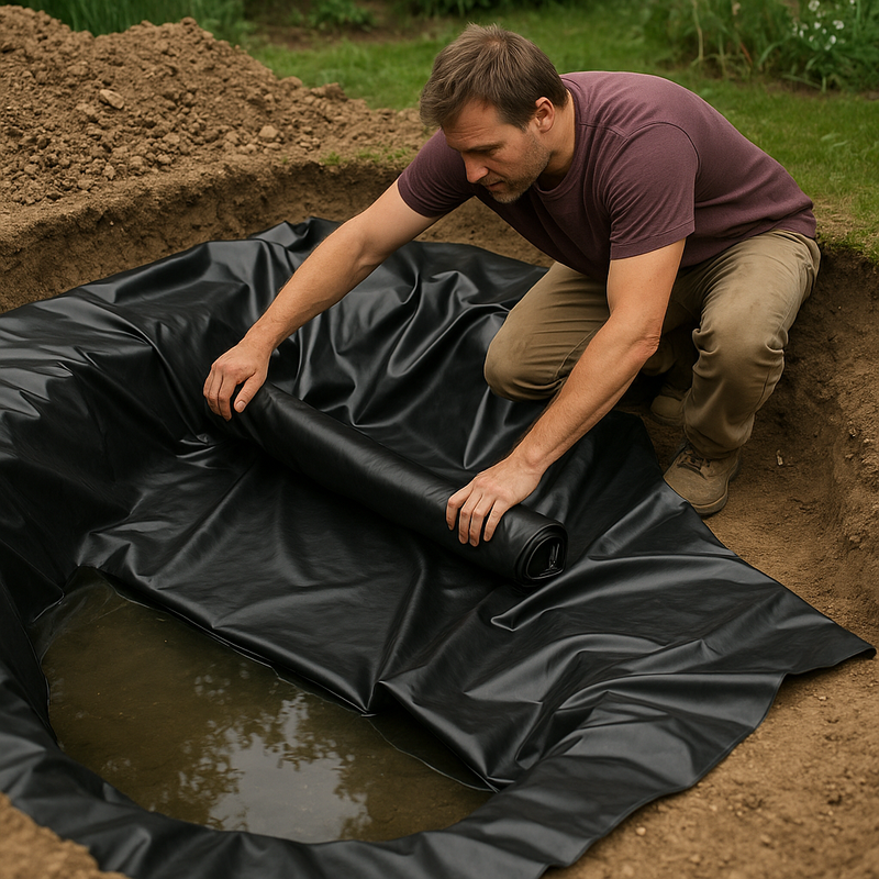 Heavy Duty LDPE Pond Liner 0.35mm, 25 Year Guarantee, Extra Thick & Durable for Ponds and Water Features, UV & Puncture Resistant, Easy to Install