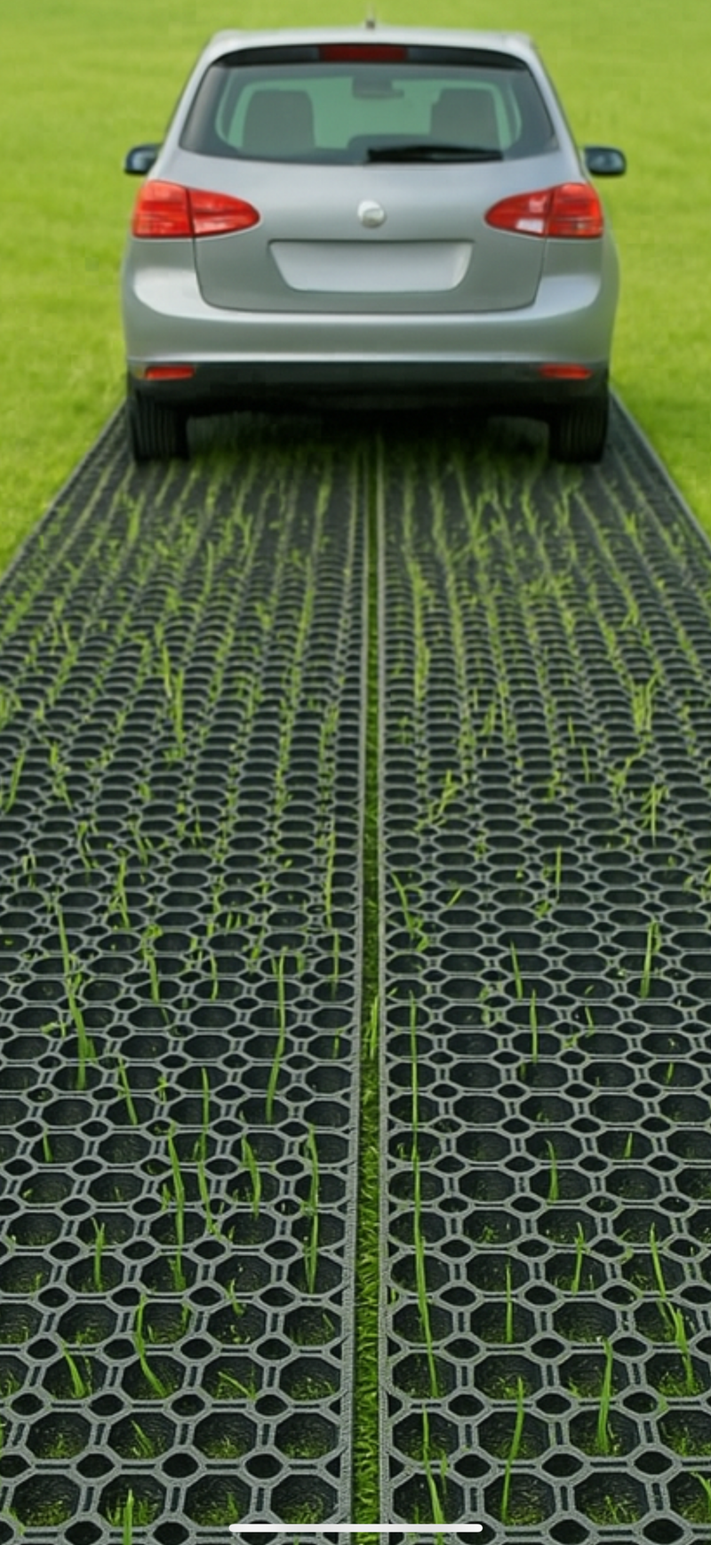 Heavy Duty Rubber Grass Mats - 23mm Thick, Non-Slip, Weather-Resistant, Wheelchair Friendly, Ideal for Car Parks & Grass Areas, Recycled Rubber