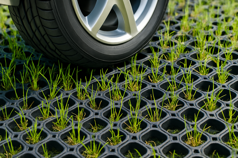 Heavy Duty Rubber Grass Mats - 23mm Thick, Non-Slip, Weather-Resistant, Wheelchair Friendly, Ideal for Car Parks & Grass Areas, Recycled Rubber
