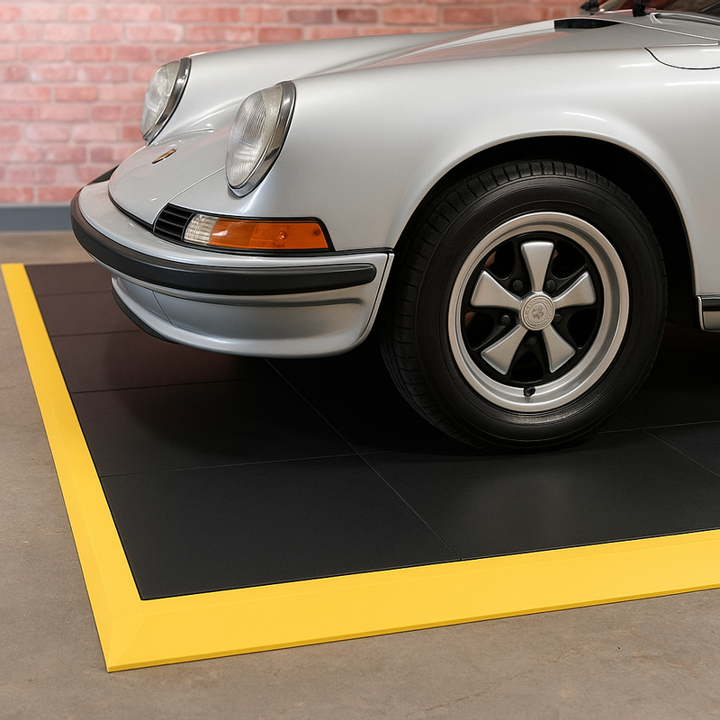 Heavy-Duty Nitrile Rubber Garage Floor Tiles – 16mm Anti-Fatigue, Oil & Chemical Resistant, Interlocking Design