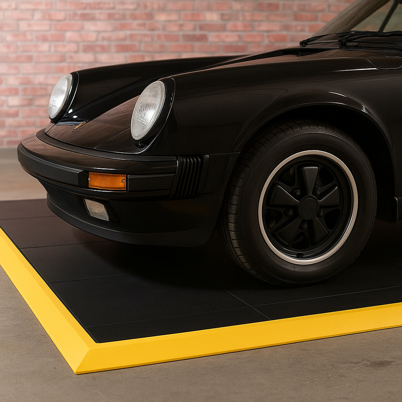 Heavy-Duty Nitrile Rubber Garage Floor Tiles – 16mm Anti-Fatigue, Oil & Chemical Resistant, Interlocking Design