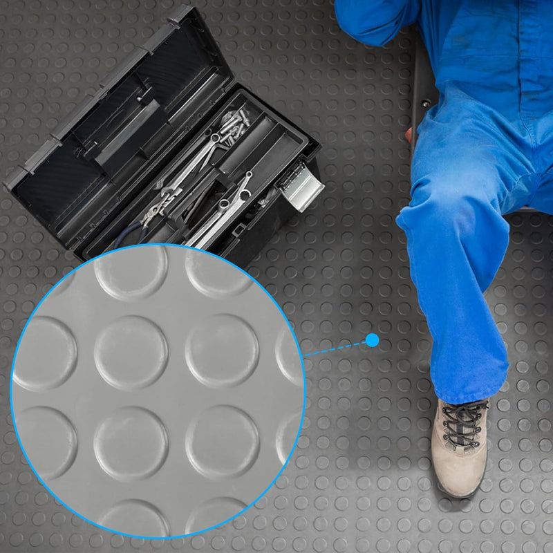 Premium Round Dot Anti-Slip Rubber Flooring Roll – R11 Rated Oil Resistant Multiple Sizes & Colours