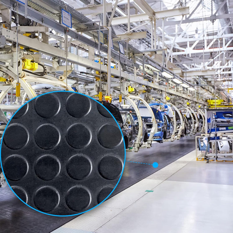 Premium Round Dot Anti-Slip Rubber Flooring Roll – R11 Rated Oil Resistant Multiple Sizes & Colours