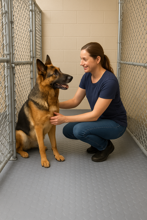 Premium Round Dot Rubber Kennel Flooring – R11 Slip-Rated, Oil-Resistant, Durable & Hygienic Pet Facility Flooring