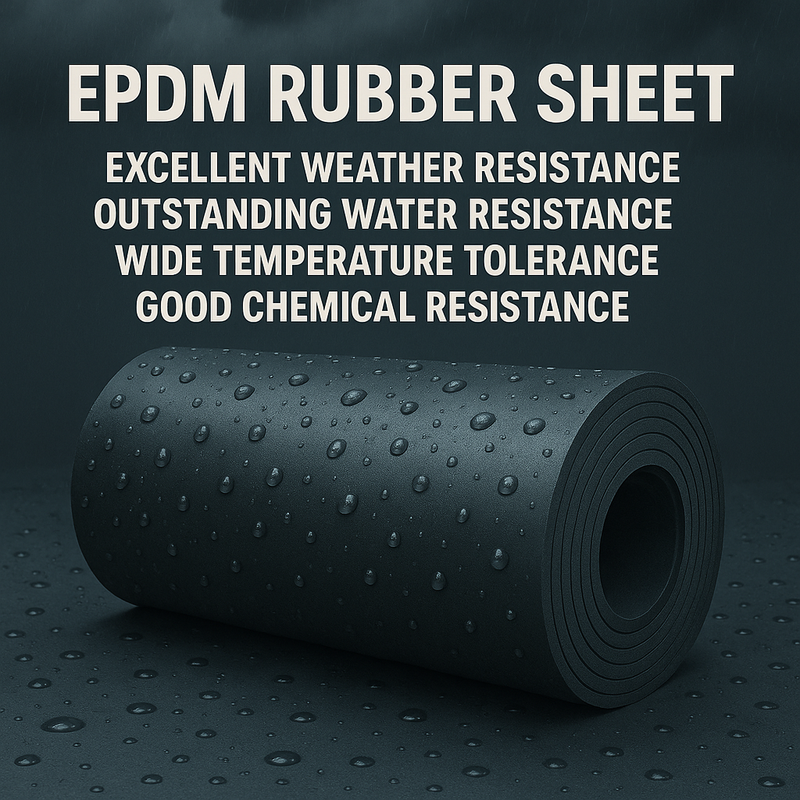 EPDM Rubber Sheet Black Commercial Grade, Flexible, Weather Resistant, Ozone & Chemical Resistant, Ideal for Pipe Seals, Gaskets, Weather Strips