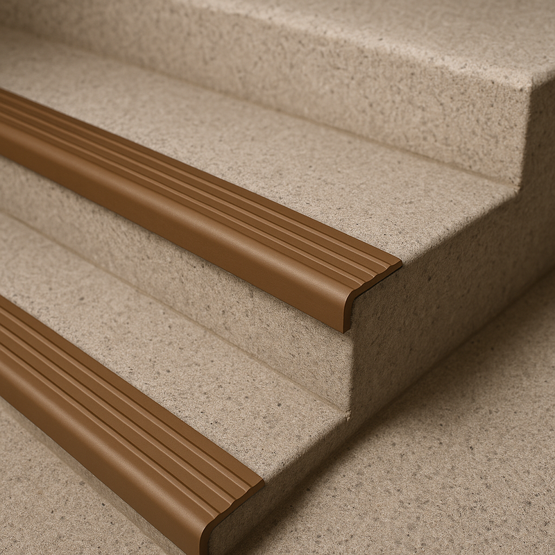 Rubber Stair Nosing Edge Trim – Heavy-Duty Anti-Slip Flexible Rubber Step Protector 50×45 mm | Commercial Stair Edging | BS 8300 & Doc K Compliant | Tested to BS 7976 | UK Trade Supplier