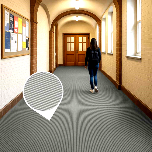 Fine Ribbed PVC Matting – Slip-Resistant, Chemical & Oil Resistant, 1m x 25m Roll