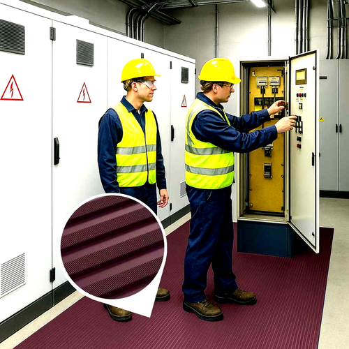 Electrical Insulation Matting – Non-Slip Rubber Safety Mat, Durable & Oil-Resistant, High Voltage Protection for Workspaces & Machinery