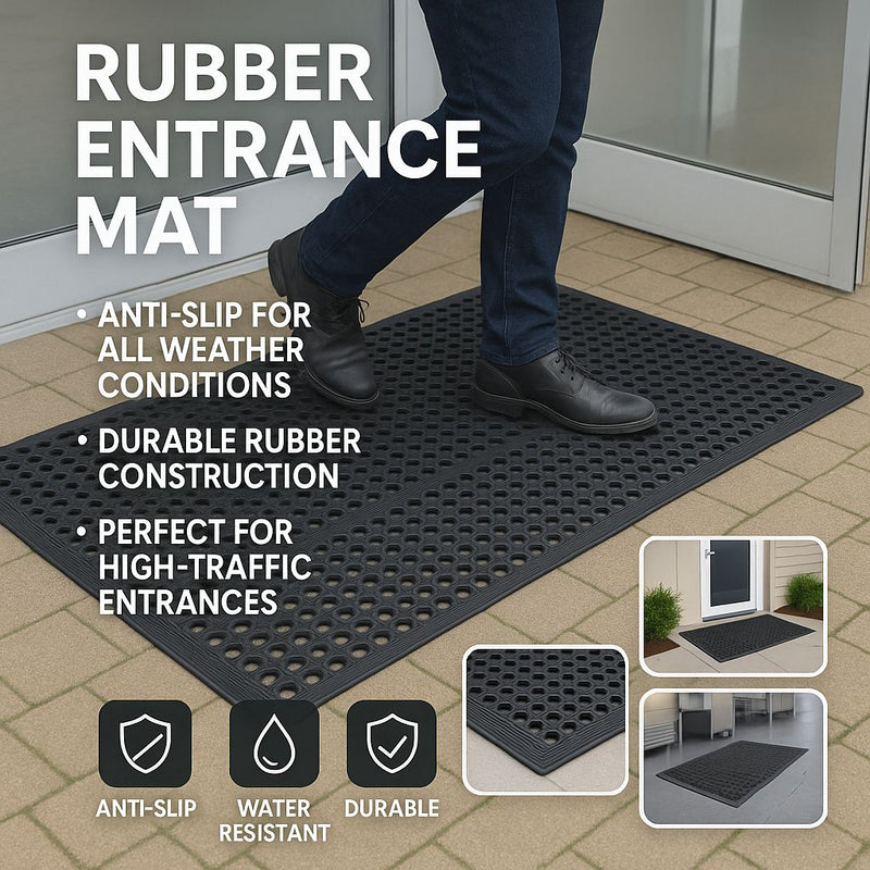 High-Quality Industrial Mats - Anti-Fatigue, Slip-Resistant, Nitrile Rubber, Oil & Grease Resistant, Bevelled Edge, Excellent Drainage