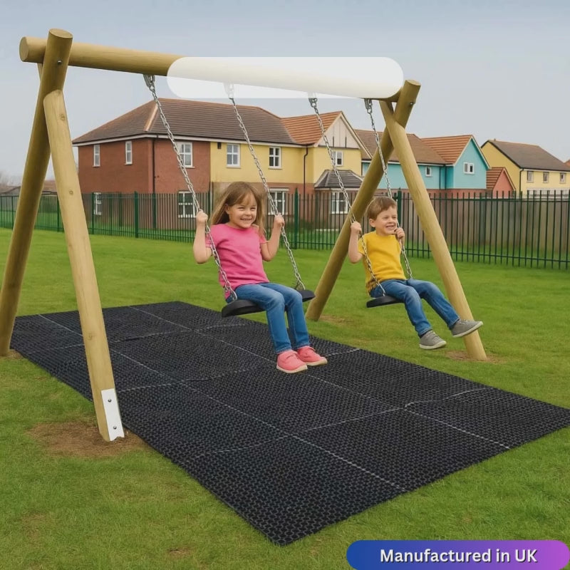 Rubber Grass Mat 23mm Thick - Eco-Friendly Playground Safety Mat, Weather Resistant, Erosion Protection, Wheelchair Accessible
