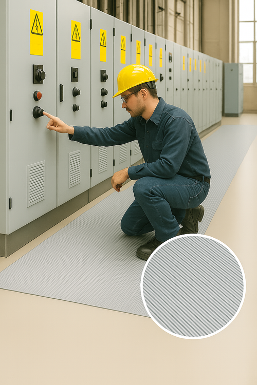 Premium Electrical Safety Matting Tested to 30,000V, Class 2 Compliance