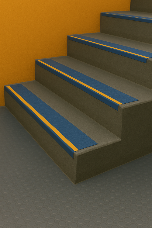 Durable Studded Rubber Stair Cladding – Anti-Slip, Easy Install, 4mm Thick, 52cm Depth, Noise-Reducing, for Home & Commercial Use – Various Colours