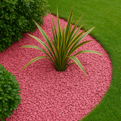 Pink Rubber Chippings – Safe, Eco-Friendly Surfacing for Gardens & Play Areas