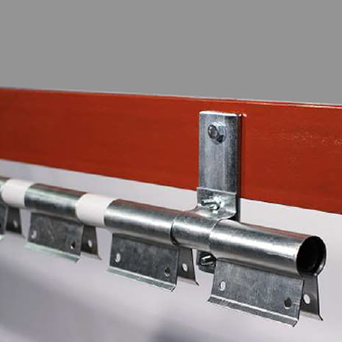 Swivel Hinge Curtain Rails 300mm – Heavy Duty, 80% Overlap, Galvanised Steel – Custom Sizes, Ideal for Forklifts & Industrial Use, Includes M8 Bolts