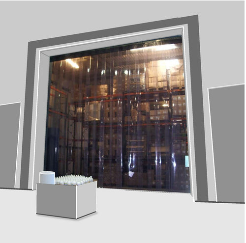 Warehouse PVC Strip Curtains (Hook On) Clear Energy-Saving Easy Install Stainless Steel Rails Flexible Dust & Noise Control for Personnel & Trolley Use