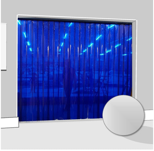 Transparent Blue Strip Curtains Kit – Hook-On, Energy-Saving, Colourful PVC, Custom Sizes, Office/Workspace Privacy, UV-Resistant, Easy Access