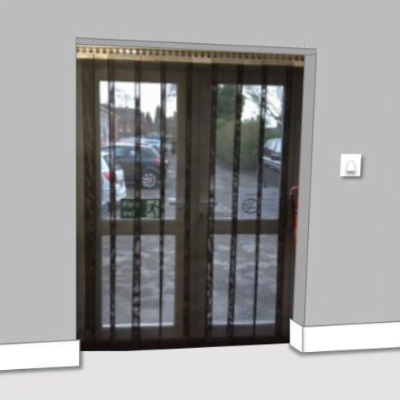 Fly Mesh Insect Strip Curtains – Easy-Fit Hook-On Kit with Stainless Steel Rails, Hygienic Black Mesh Strips for Pedestrian Doorways, 1mm Hole Size