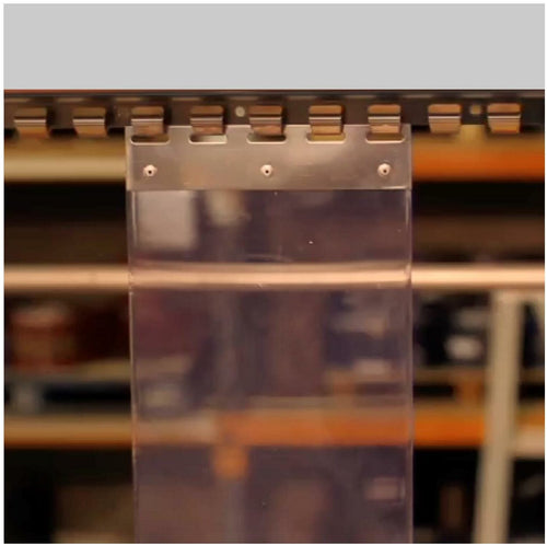 Hook-On Clear PVC Curtain Strips High Quality Custom Lengths Energy Efficient Various Sizes Stainless Steel Plate Included Linear Metre