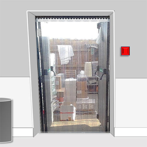 Perforated PVC Strip Curtains - Hook-On, Ventilated, 430 Stainless Steel Rails, Clear, Flexible, Durable, For Pedestrian Doorways, 0°C to +40°C