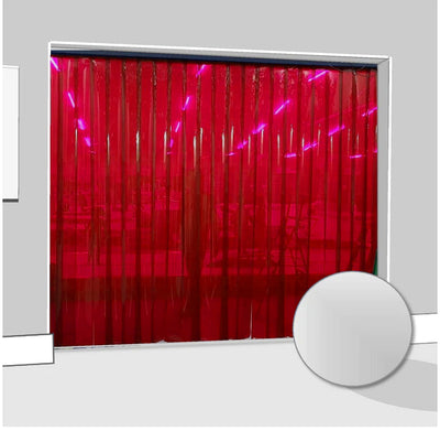 Transparent Red Creative Interior Strip Curtains (Hook On)