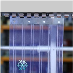 Hook On Polar Ribbed PVC Curtain Strips Linear Metre