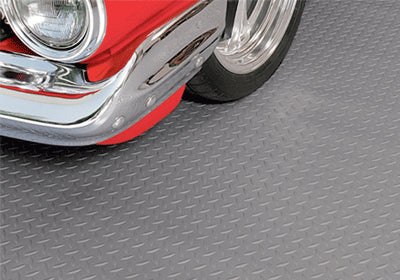 Heavy Duty Diamond Tread Garage Flooring - High Quality PVC Rubber, Anti-Fatigue, Oil & Chemical Resistant, Easy Install, Cushioned, Seamless Look