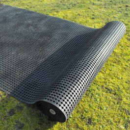Rubber Grass Mat Roll - 10mm Thick Anti-Fatigue, Non-Slip, Weather-Resistant, Ideal for Walkways, Decking & Play Areas - 1830mm x 10m, Black