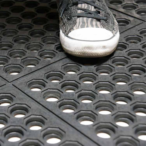 Interlocking Commercial Kitchen Mats - Non-Slip, Eco-Friendly Recycled Rubber, Easy to Install, Drainage & Anti-Fatigue Mat