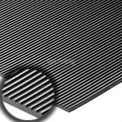 Rubber Matting Fluted 1220mm Black - Rubber Co