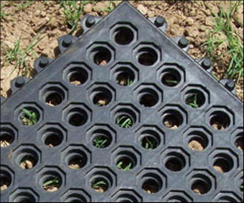 Interlocking Rubber Grass Mats - Outdoor Matting for Muddy Areas, Drainage & Grass Growth, Durable Rubber Ground Protection