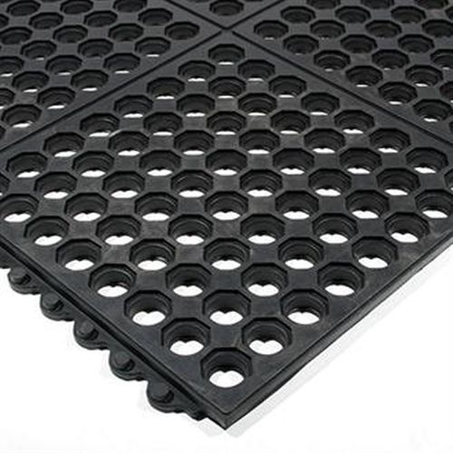 Rubber Link Mats with Drainage Holes for Pools And Wet areas - Rubber Co