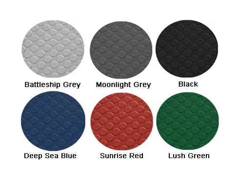 Heavy Duty Non-Slip Rubber Floor Matting - Dot Stud Penny Pattern, 9 Colours, 3-6mm Thick, Anti-Creep, Outdoor/Indoor Use, Various Roll Sizes Available