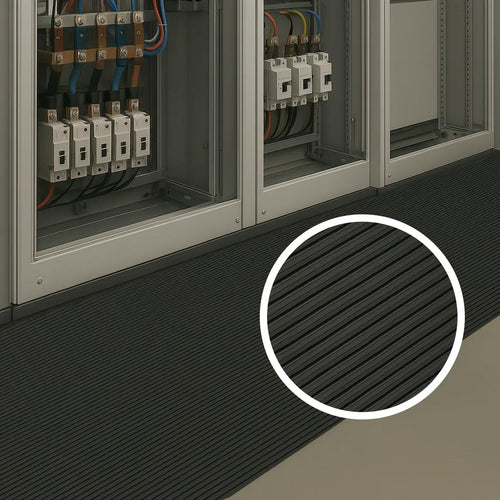 Electrical Safety Matting 1000V IEC61111 Class 0 - Fine Ribbed EPDM Rubber, Anti-Slip, Halogen-Free, 3mm Thick, Low Maintenance REACH & RoHS Compliant Linear Metre