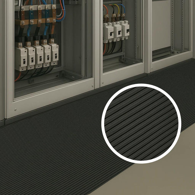 Electrical Safety Matting 1000V IEC61111 Class 0 - Fine Ribbed EPDM Rubber, Anti-Slip, Halogen-Free, 3mm Thick, Low Maintenance REACH & RoHS Compliant Linear Metre