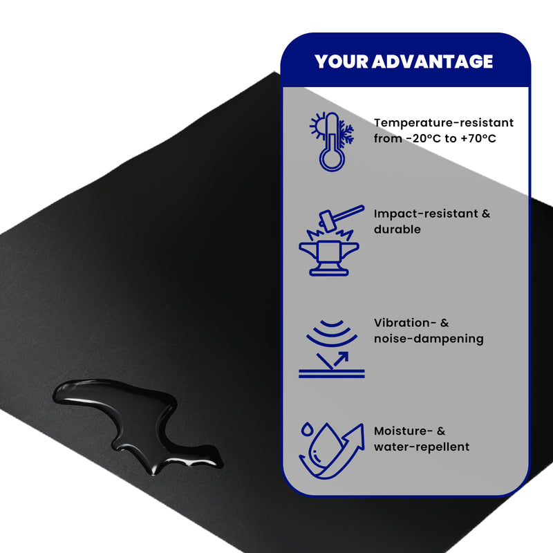 Commercial Grade Neoprene Rubber Sheet Oil, Grease & Sea Water Resistant, Flame Retardant, Weatherproof Not for Fuel Immersion, Linear Metre