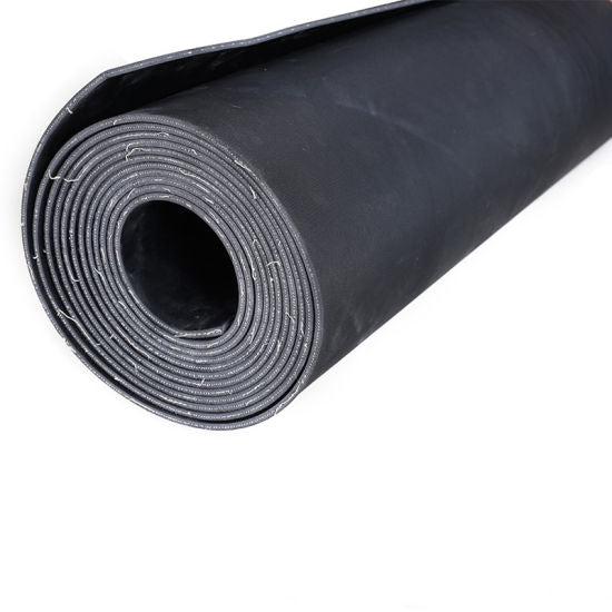 Black 1 Ply Insertion Commercial Rubber Sheet Reinforced Natural/SBR Blend, 65° Shore A Hardness, 1.4m Width, Various Thicknesses