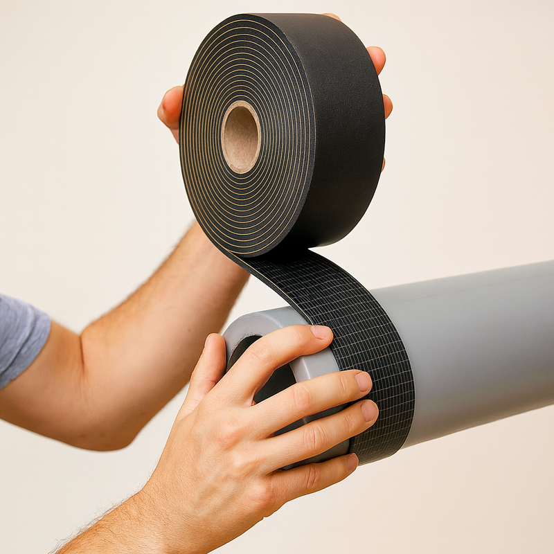 Pipe Insulation Tape Black Foam Self-Adhesive 50mm x 15m
