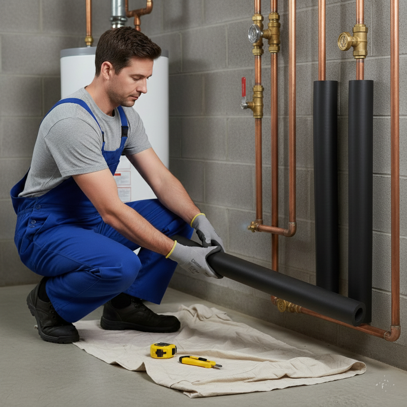 2 m nitrile rubber foam pipe insulation, 15 mm diameter, 6 mm wall