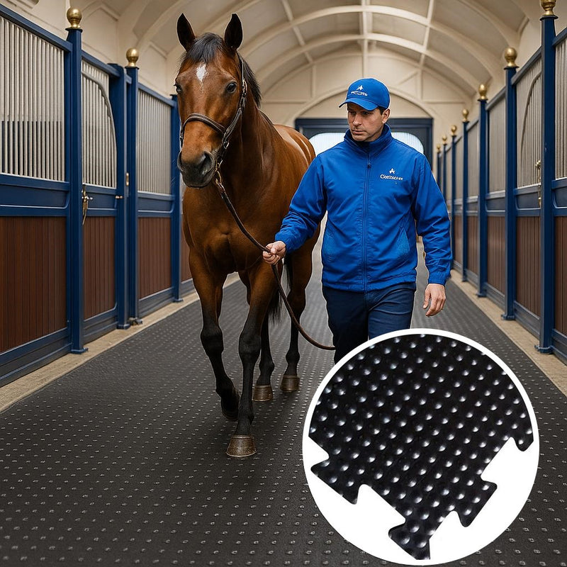 Rubber Co Reversible Stable Matting - Heavy Duty, Non-Slip, Insulating, Bubble & Ribbed Patterns, Easy Clean, Durable Rubber Horse Mats
