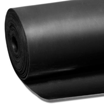 Commercial Rubber Sheet 1.5mm to 25mm Thick, 1.4m Wide, 10m Rolls, Natural Rubber, Chemical Resistant, Organic Acids, Alcohols, General Purpose