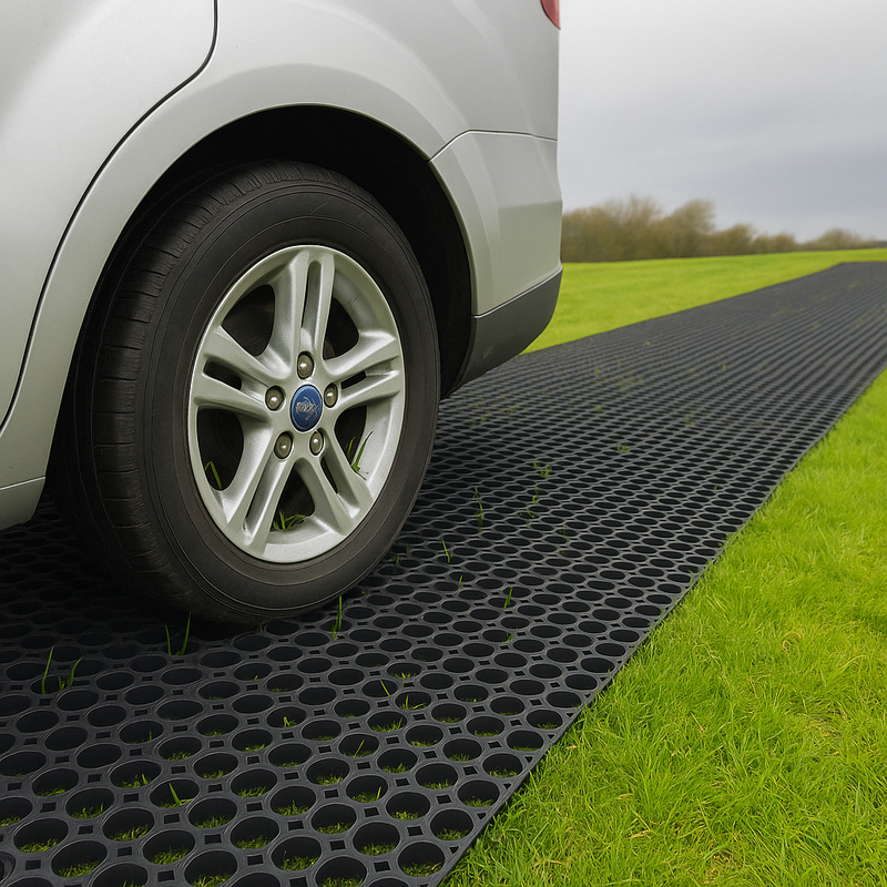 Extra Heavy Duty Open Ring Wet Area Matting - Slip-Resistant, Anti-Fatigue Rubber Mats for Wet Areas, Black, 23mm Thick