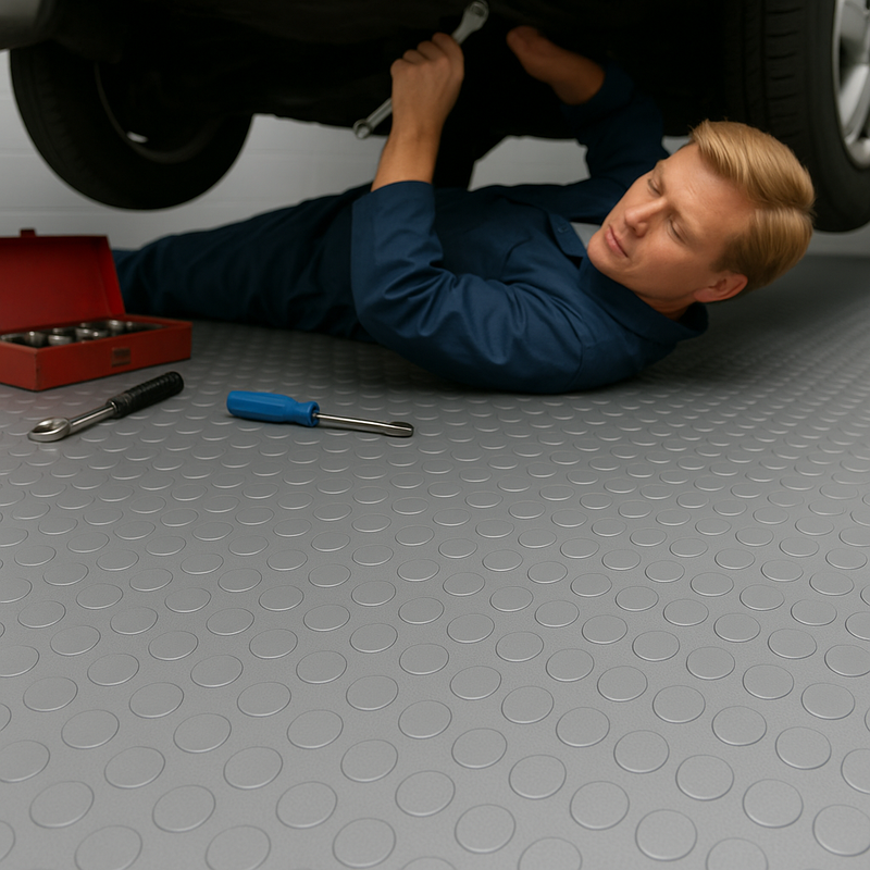 Heavy-Duty Rubber Flooring – R11 Rated, 2m Wide Roll, Anti-Slip & Oil-Resistant
