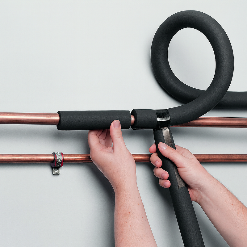 AC Pipe Insulation Coils – Flexible Foam, Fire Safe, Antimicrobial