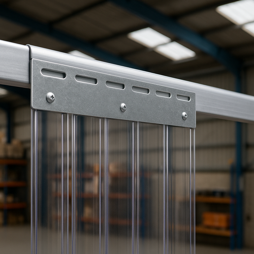 Galvanised Steel Hook-On Plates for PVC Strip Curtains UK