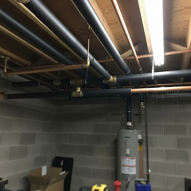 A full view of the 2-meter length of flexible black nitrile pipe insulation foam.