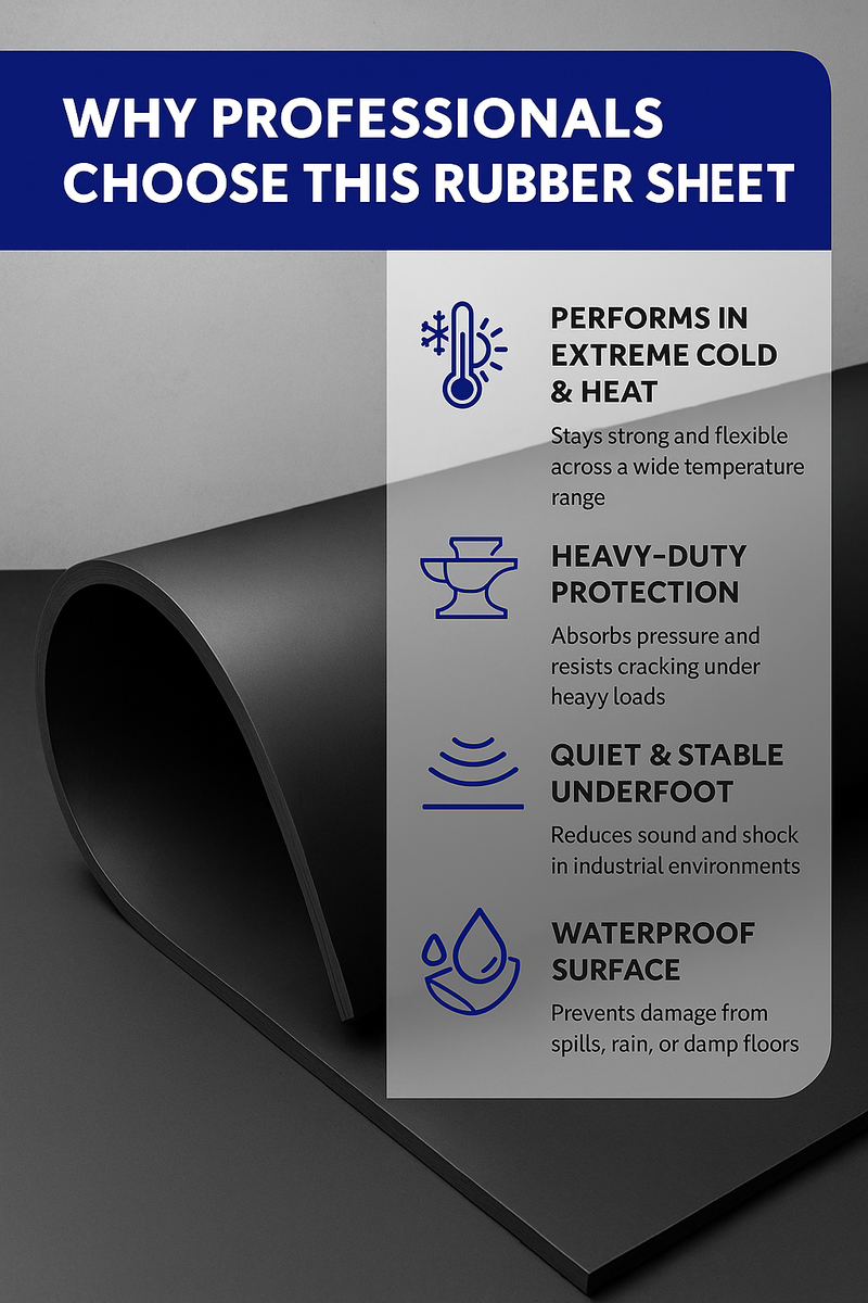 Commercial Rubber Sheet Linear Metre Durable Heavy Duty Rubber for Sealing, Insulation & Protection Temperature & Chemical Resistant