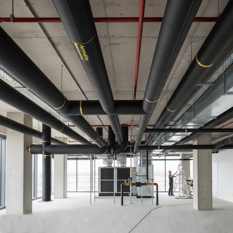 Black closed-cell nitrile foam pipe insulation cross section